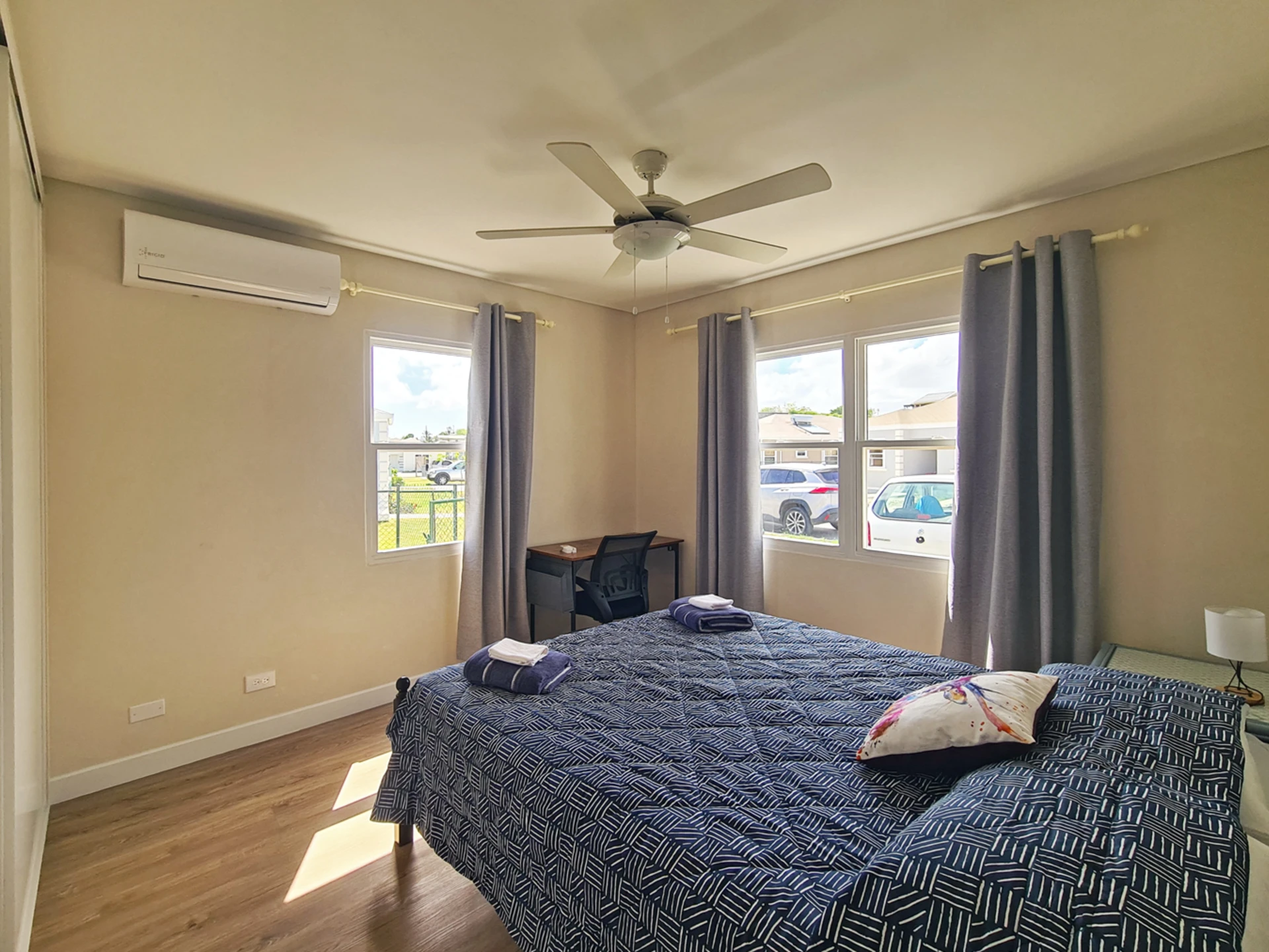 Bedroom 2 with a desk and air conditioner
