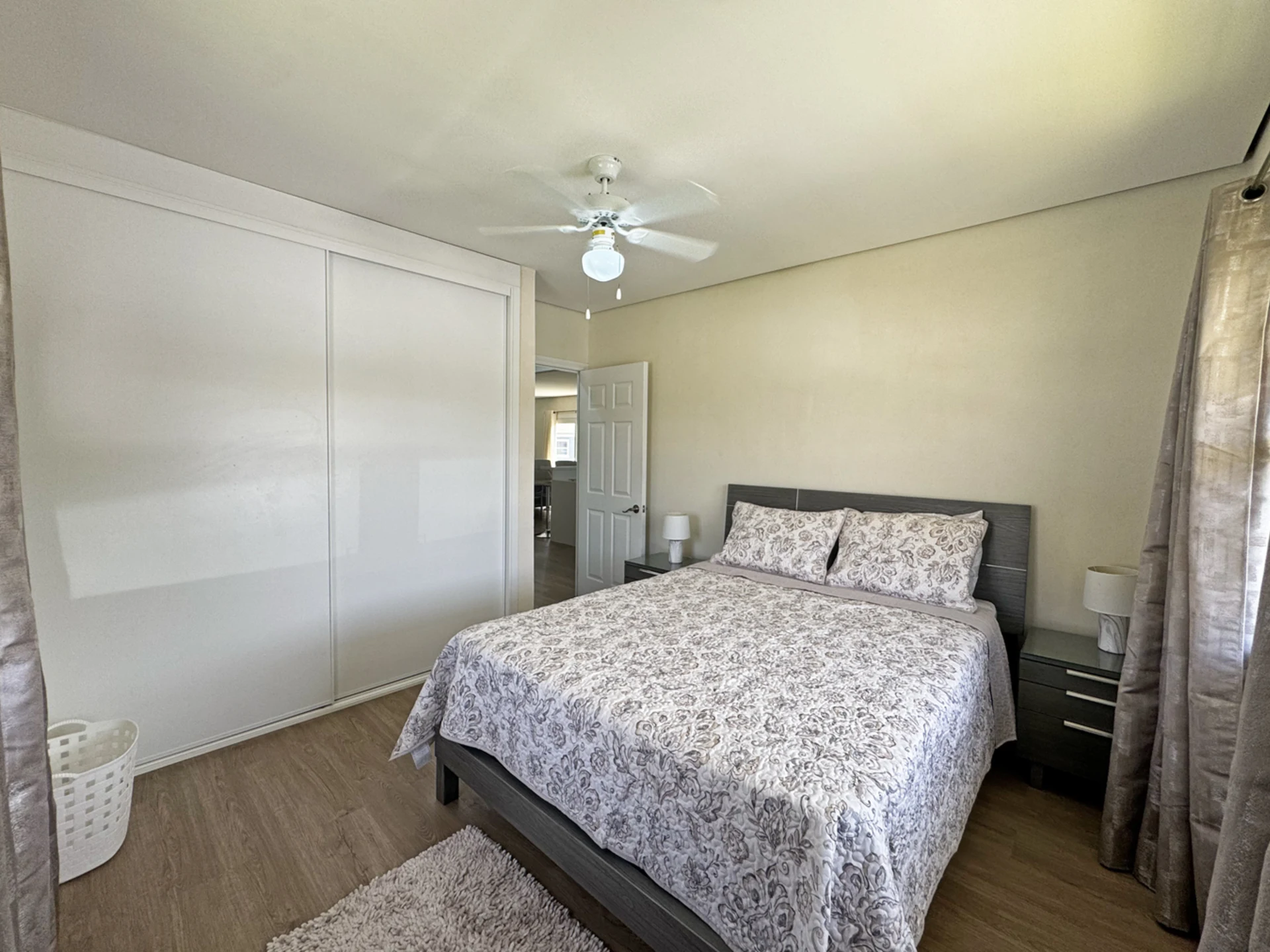 Both guest bedrooms feature built in closets