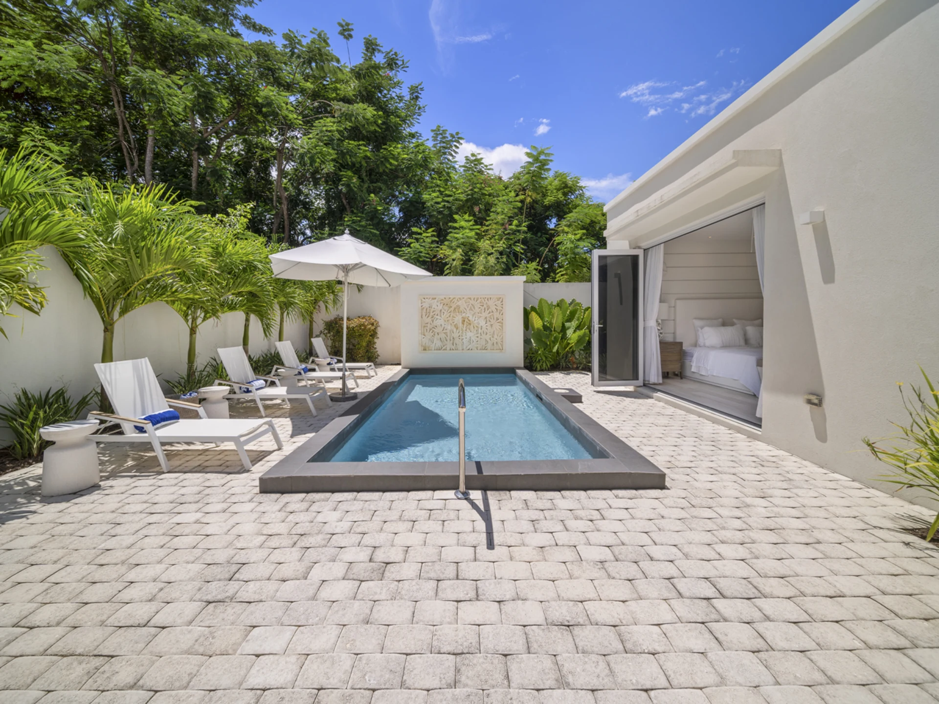 Outdoor terrace with private pool