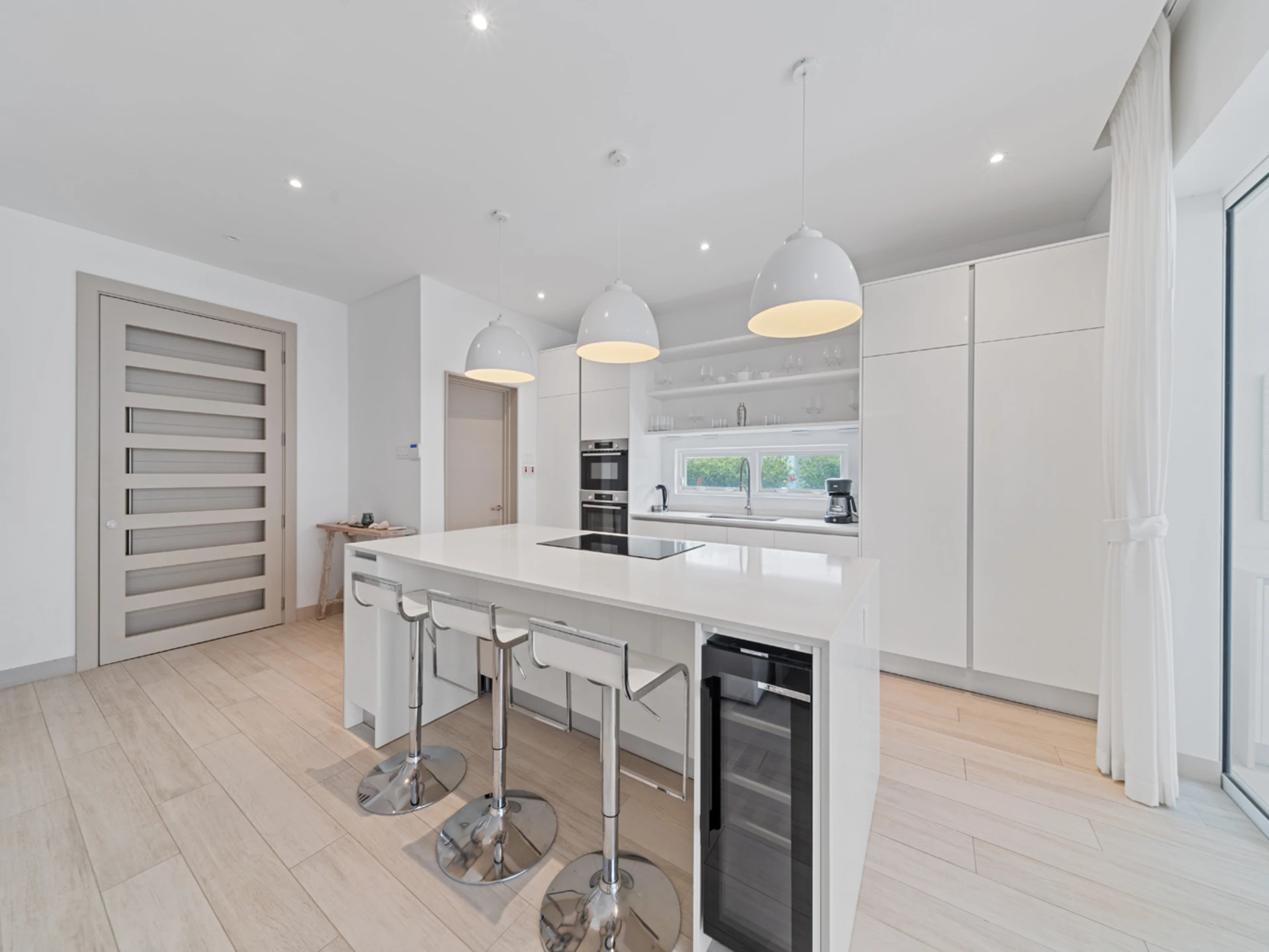 Kitchen with island dining