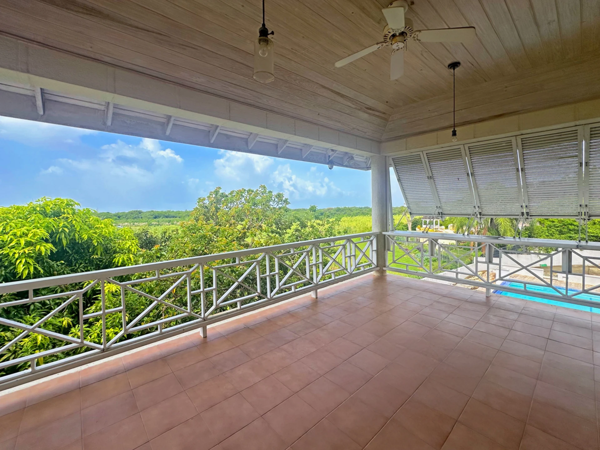 Patio overlooking the pool