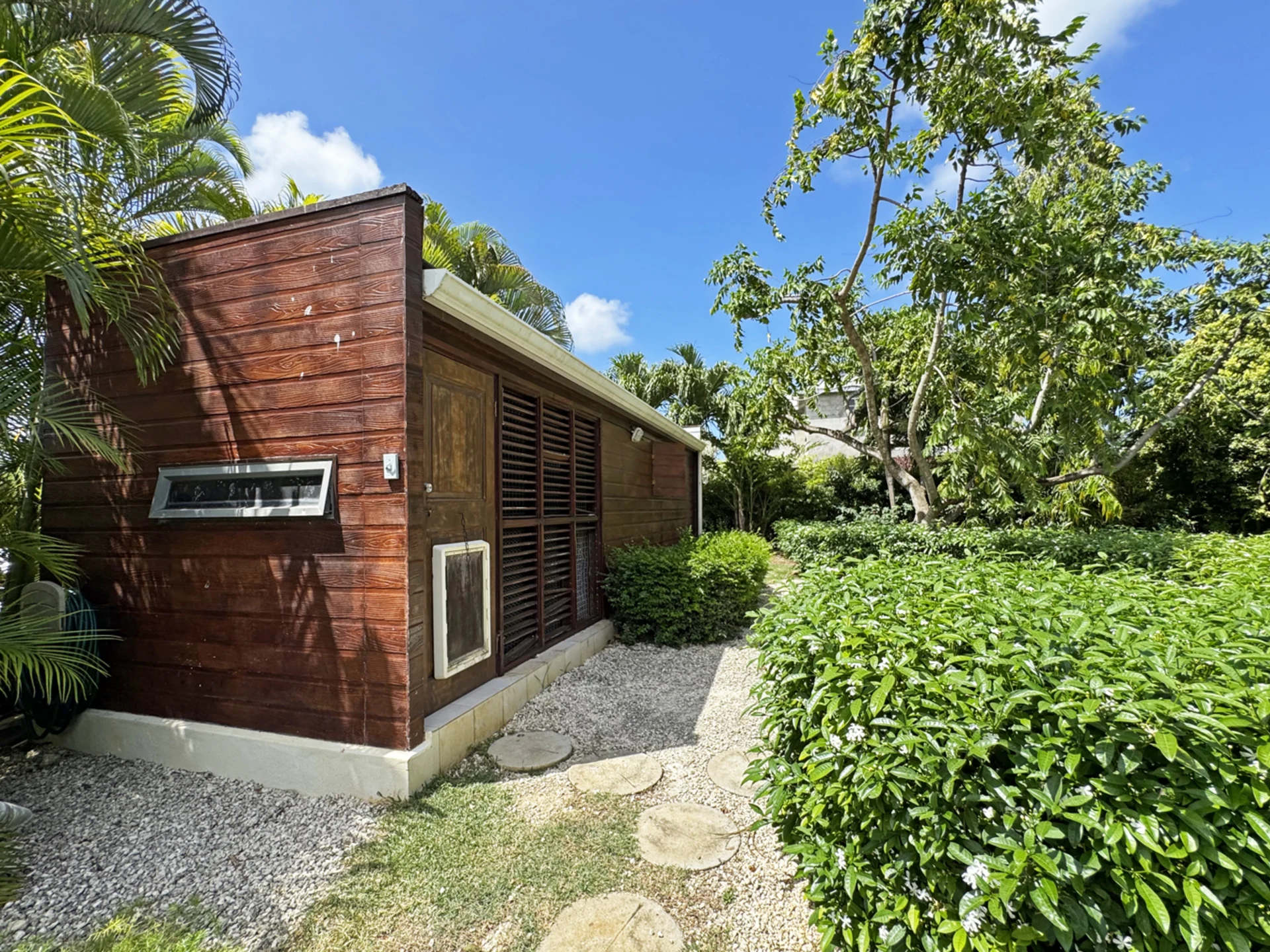 Property features a koi pond