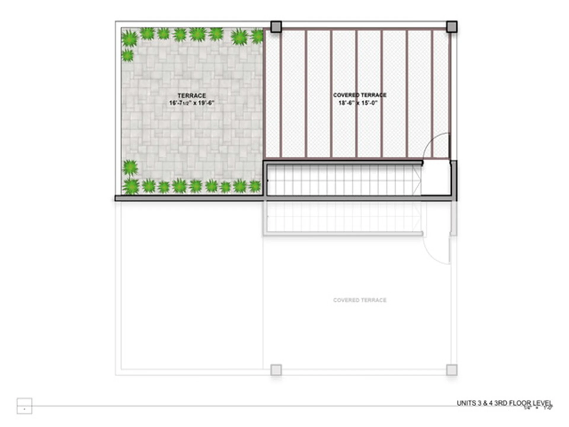 Units 3 & 4 third floor level