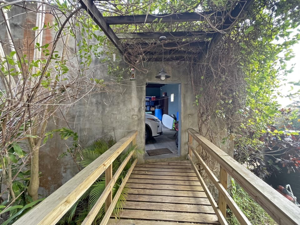 Bridge connecting house to garage