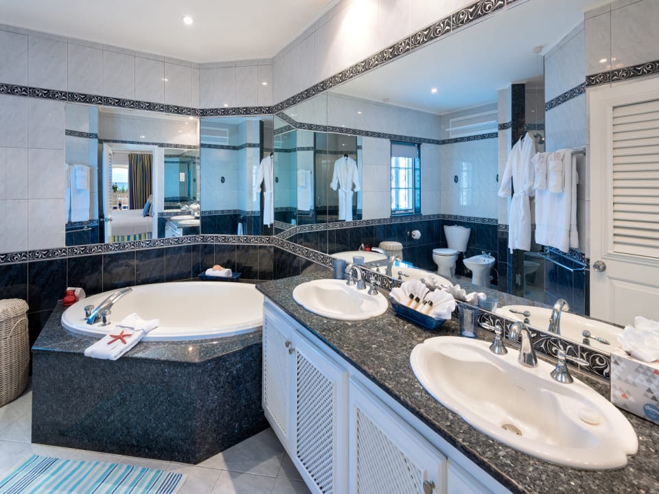 Bedroom bathroom with jacuzzi and shower