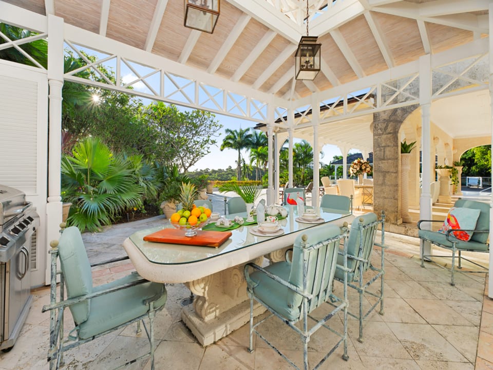 Dining gazebo set just off the kitchen