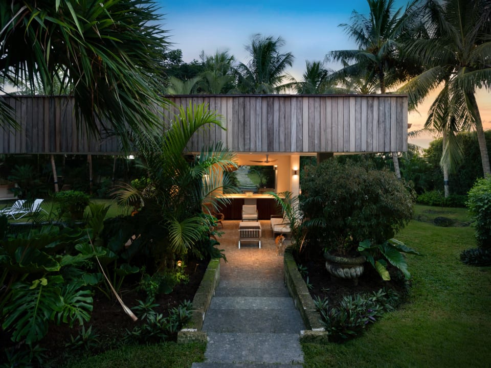 Path to living area by the pool