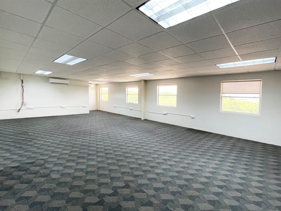 Spacious open plan office on upper level