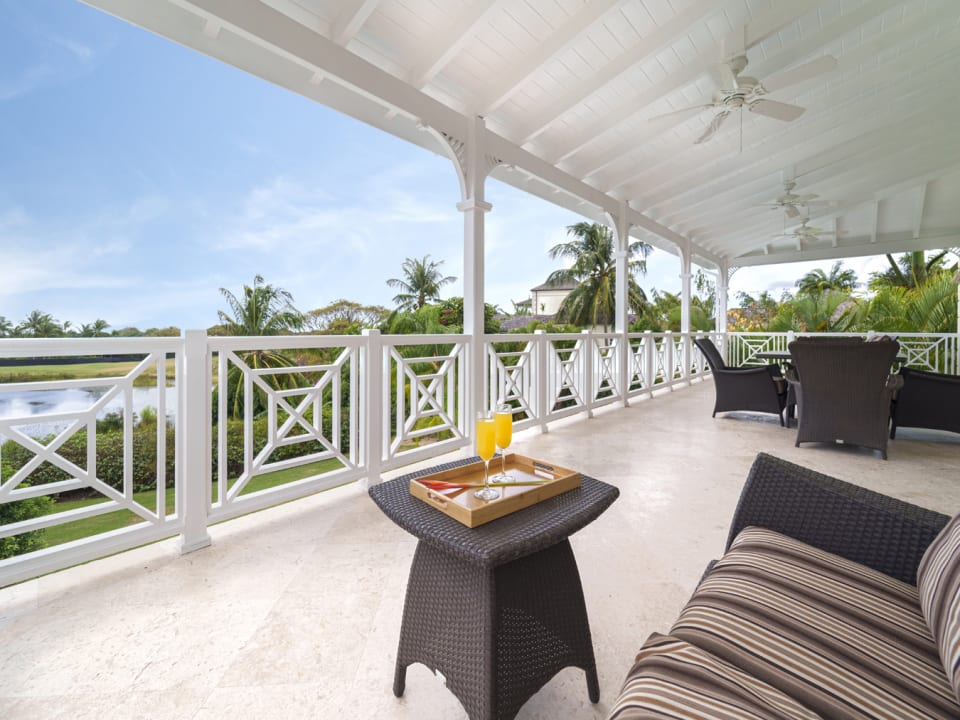 Patio overlooks the golf course