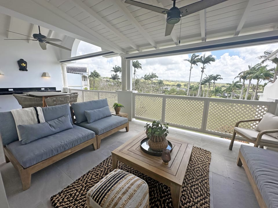 Patio terrace with bar area overlooking Royal Westmoreland and out to sea