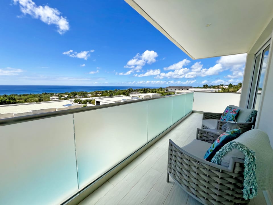 Uninterrupted sea views from bedroom balcony