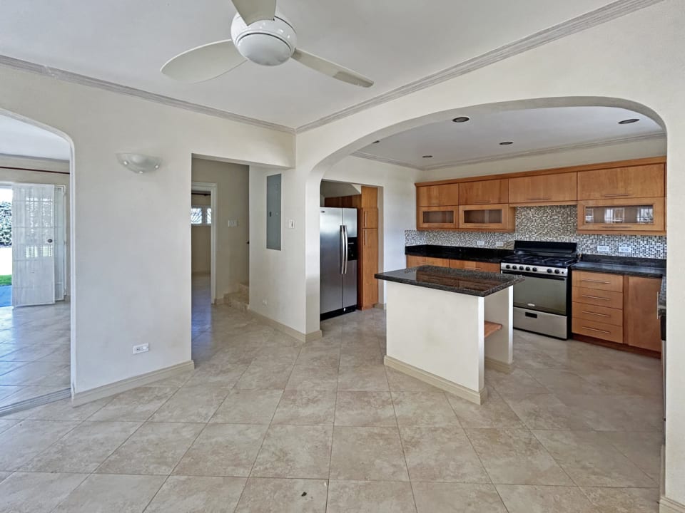 Open plan kitchen and living