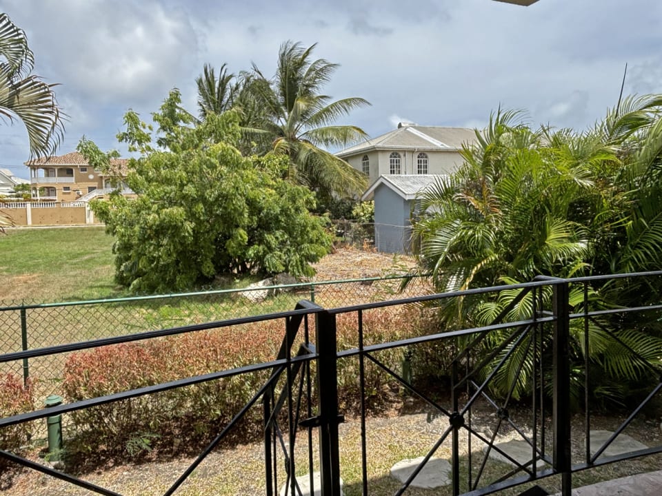 Patio terrace overlooking communal gardens.