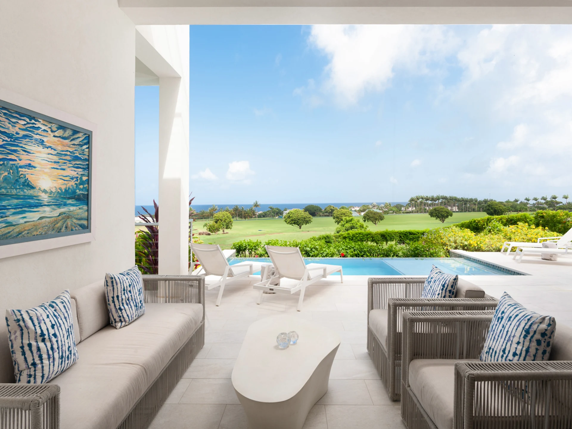 Exquisite Entertainment Area with views over the Polo
Field to the West Coast