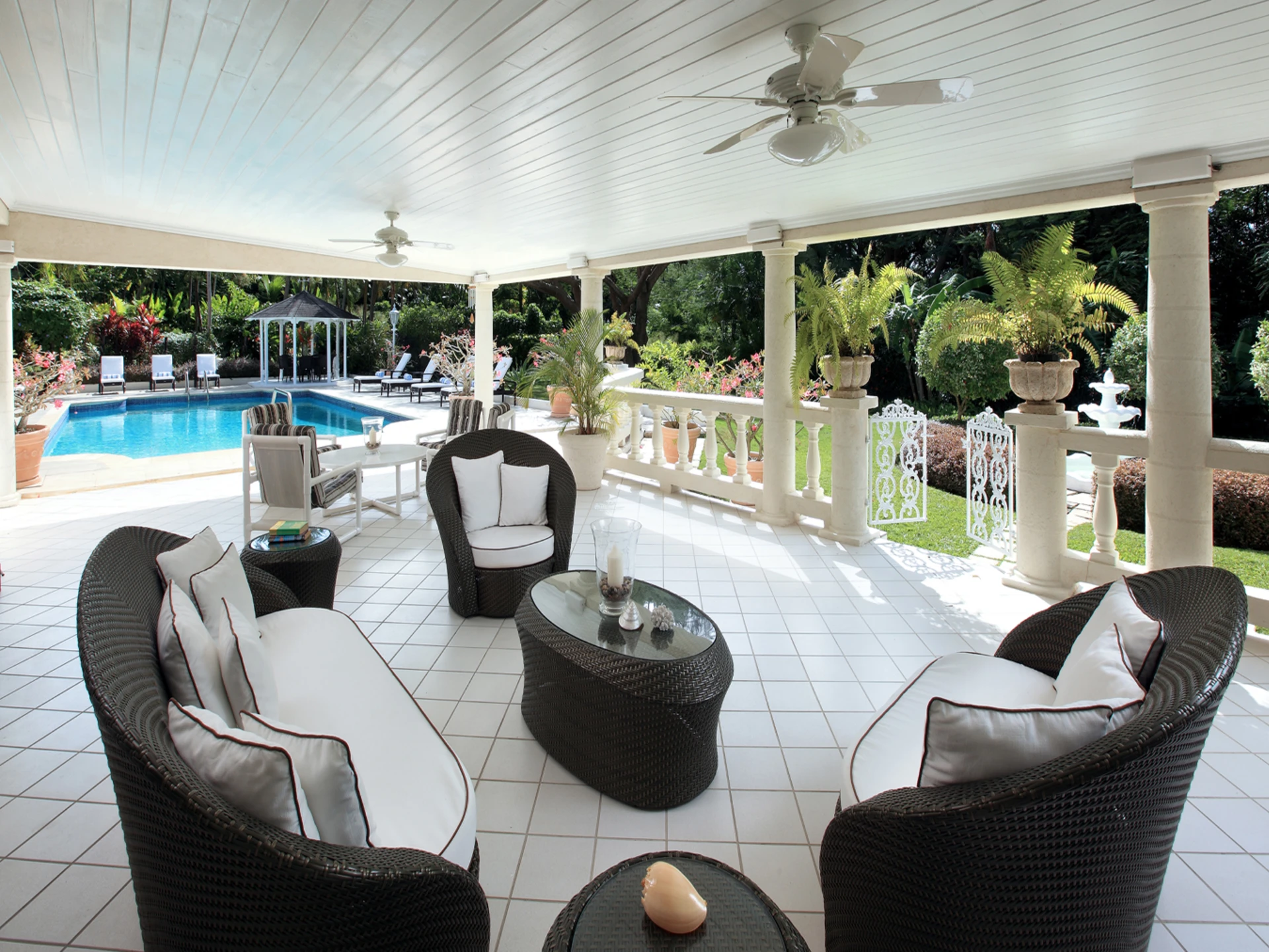 Spacious terrace of main house