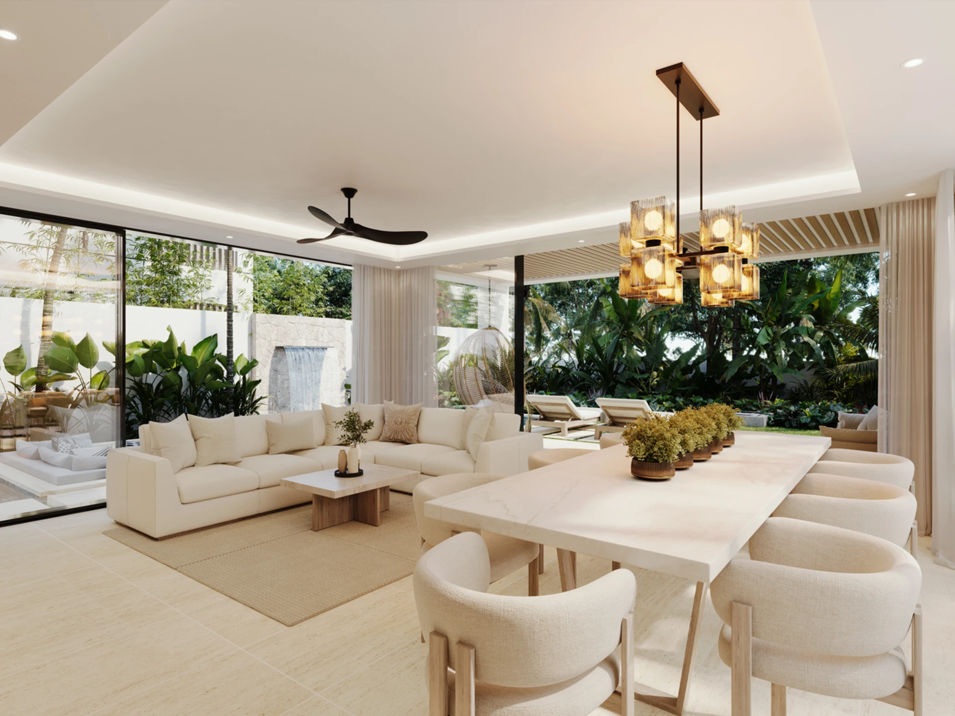 Open plan living and dining