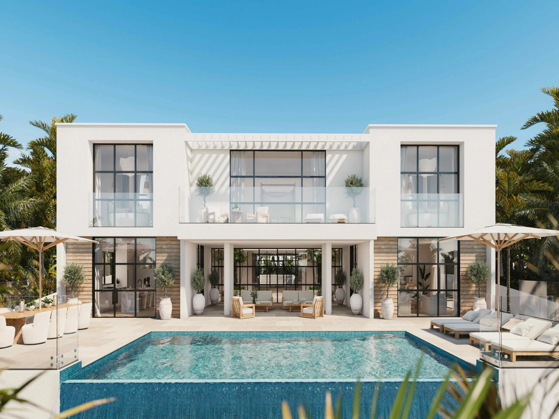 CGI of remodelled house and pool