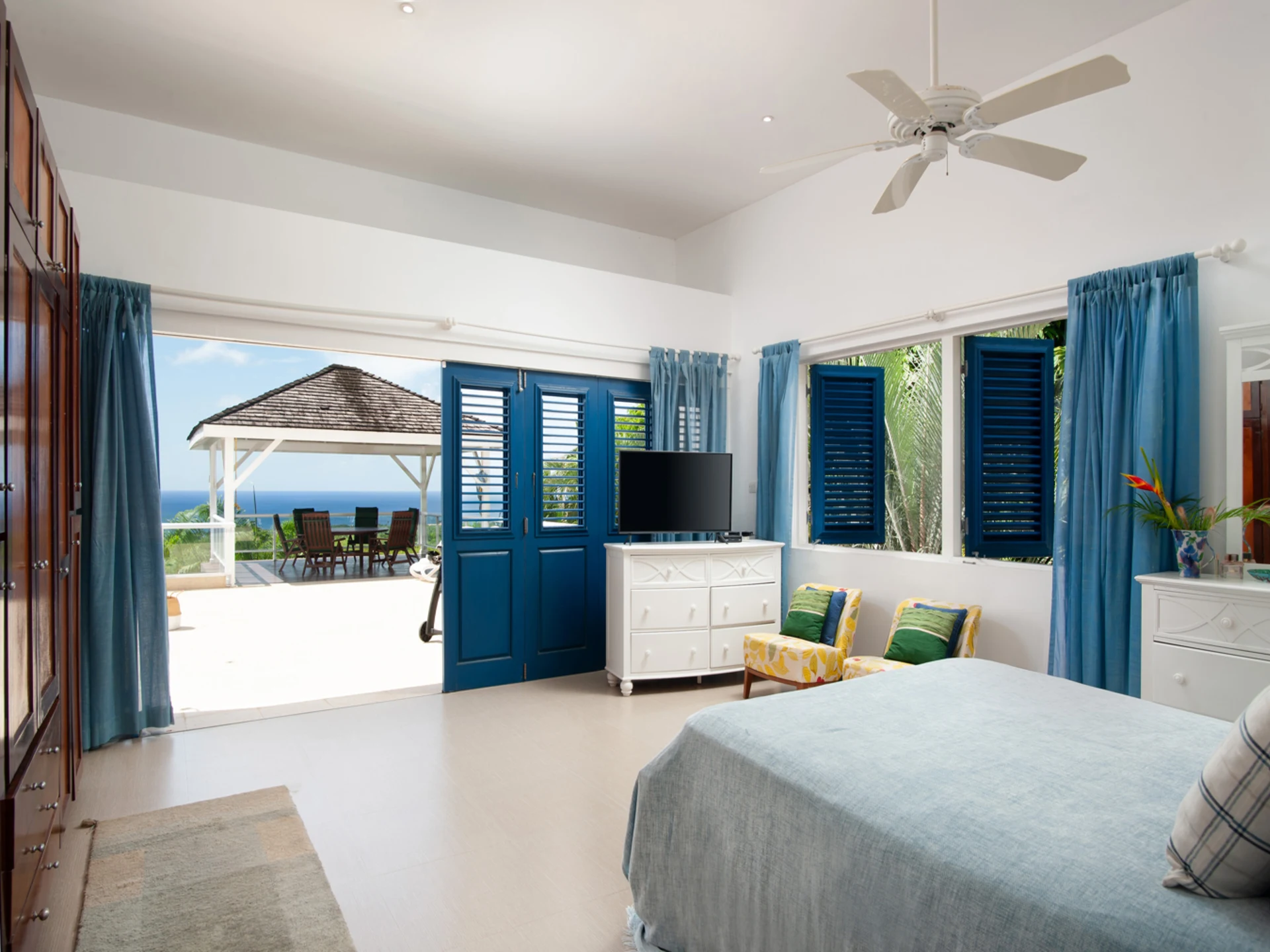 Primary bedroom 1 opens to pool terrace