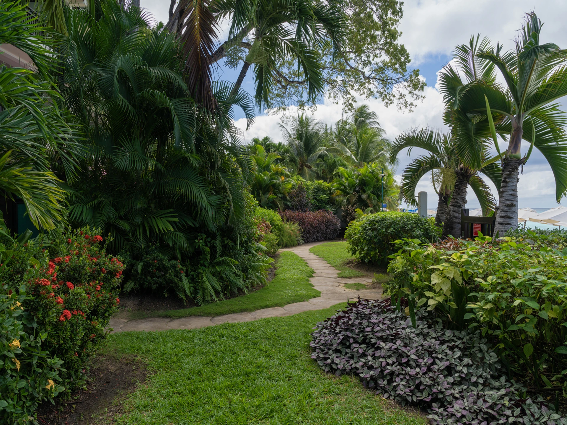 Beautifully landscaped gardens at Coral Cove