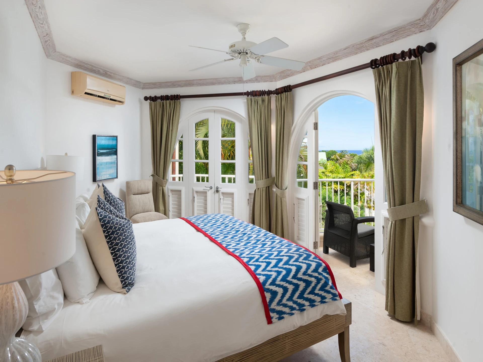 Primary bedroom with some sea views