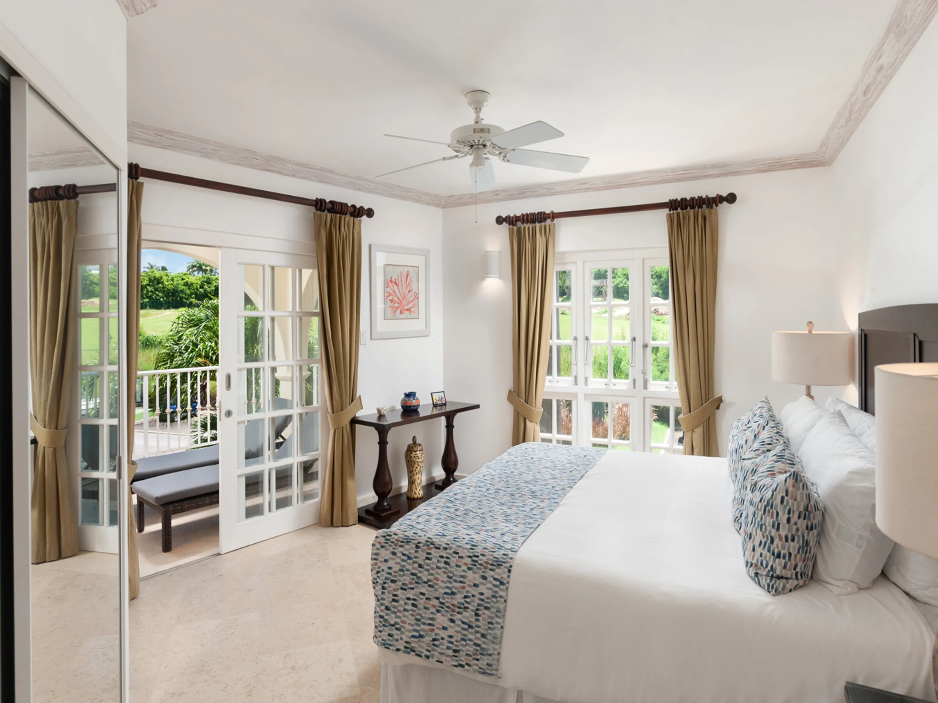Guest bedroom with private patio terrace