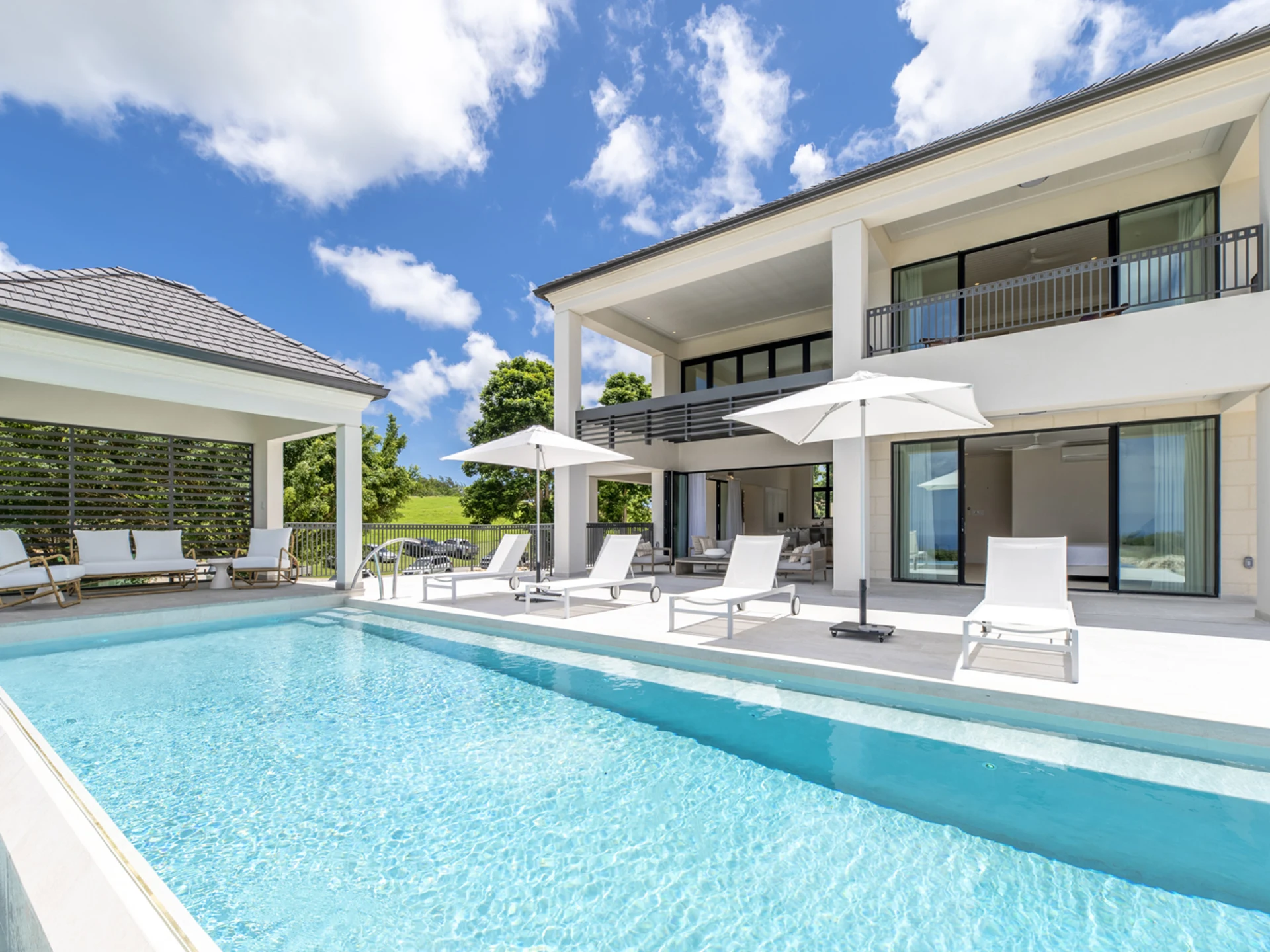 Spacious pool deck perfect for entertaining