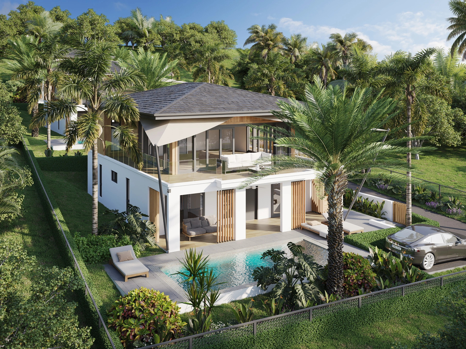 CGI view of each villa