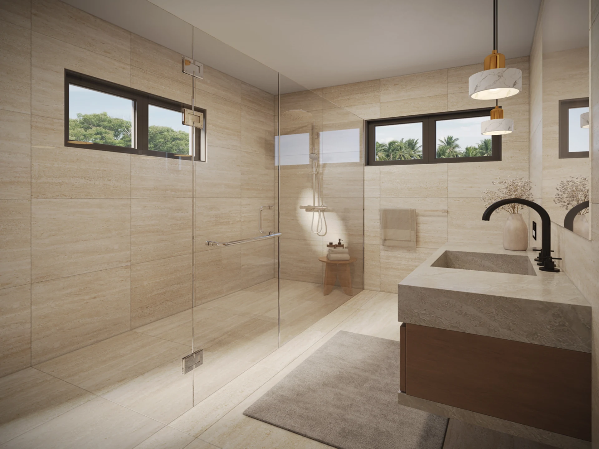Bathroom layout CGI