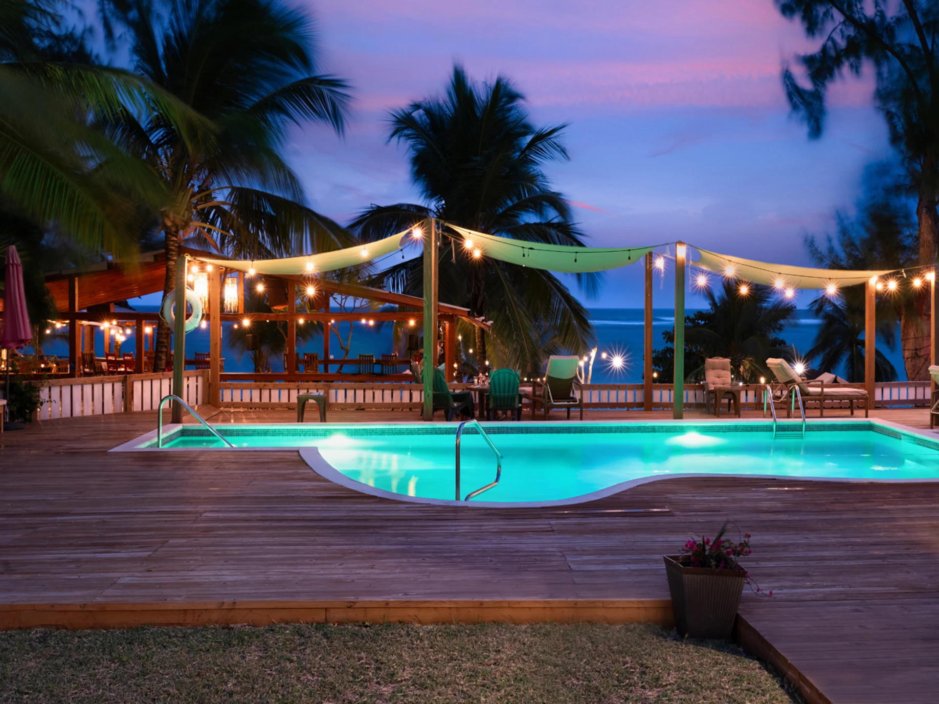 Communal pool overlooking the sea