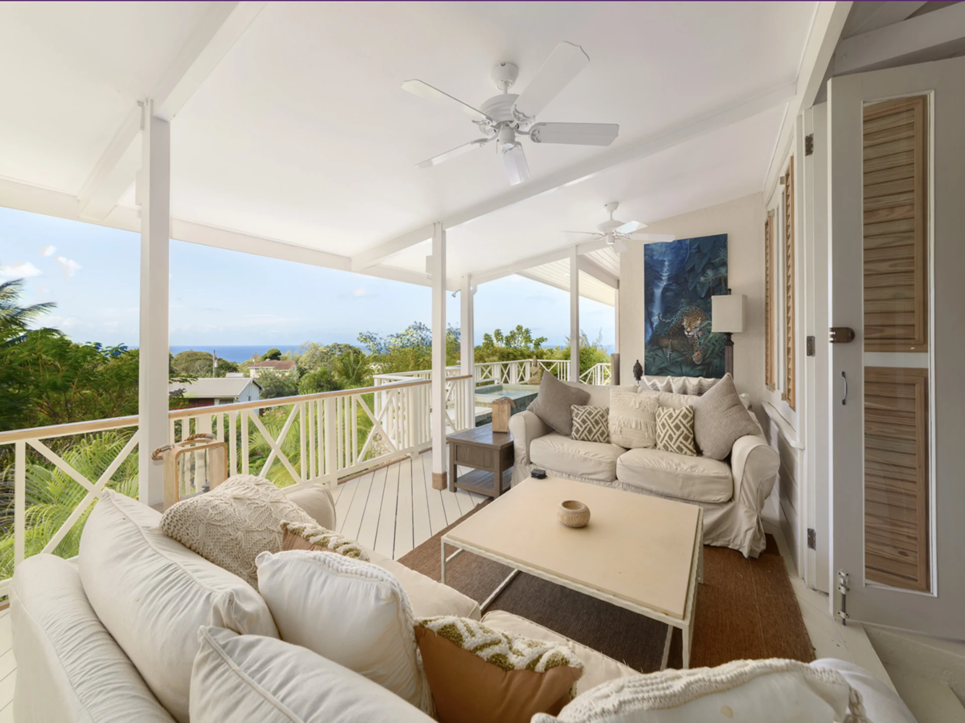 Lots of covered patio space providing an extended living space