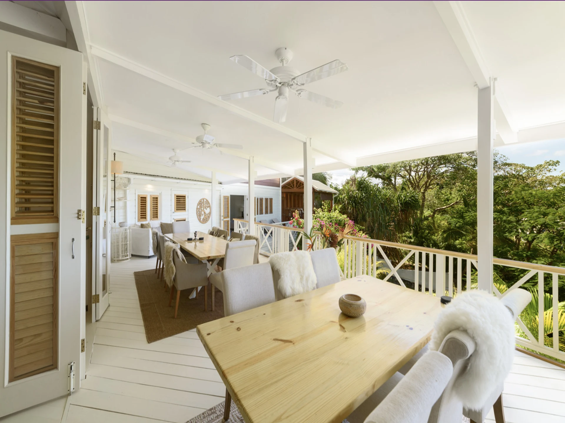 Outside dining on the patio terrace