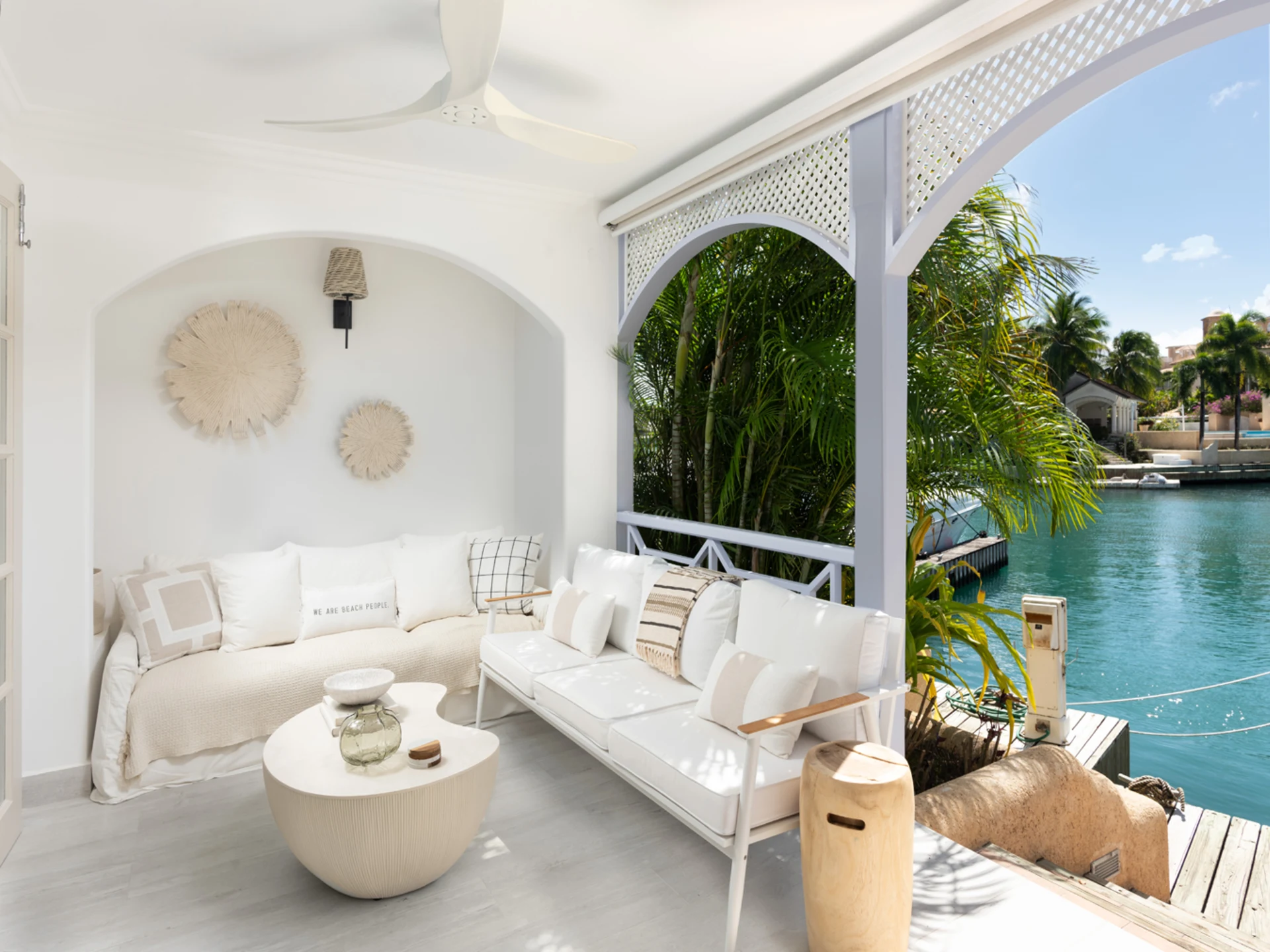 Ground floor patio overlooking the lagoon