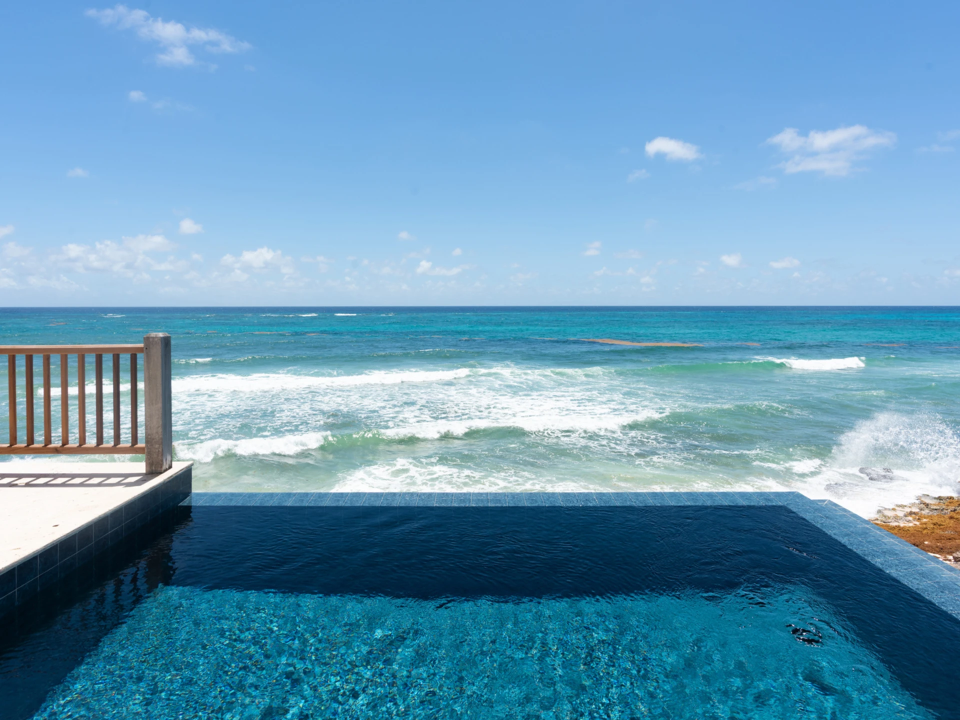 Infinity pool with unobstructed ocean views