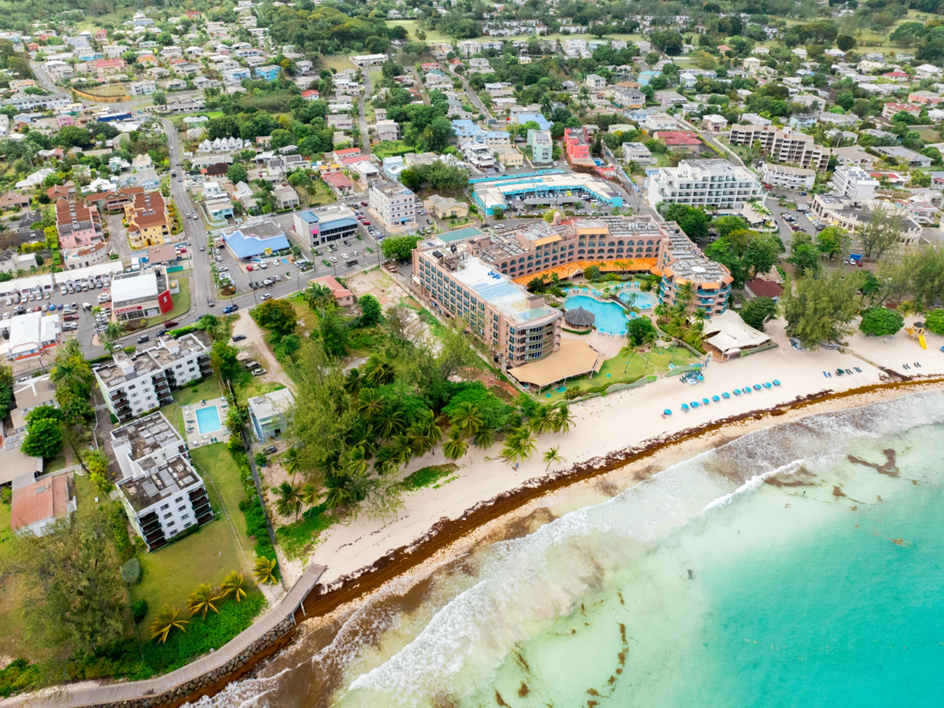 View of beach at site
