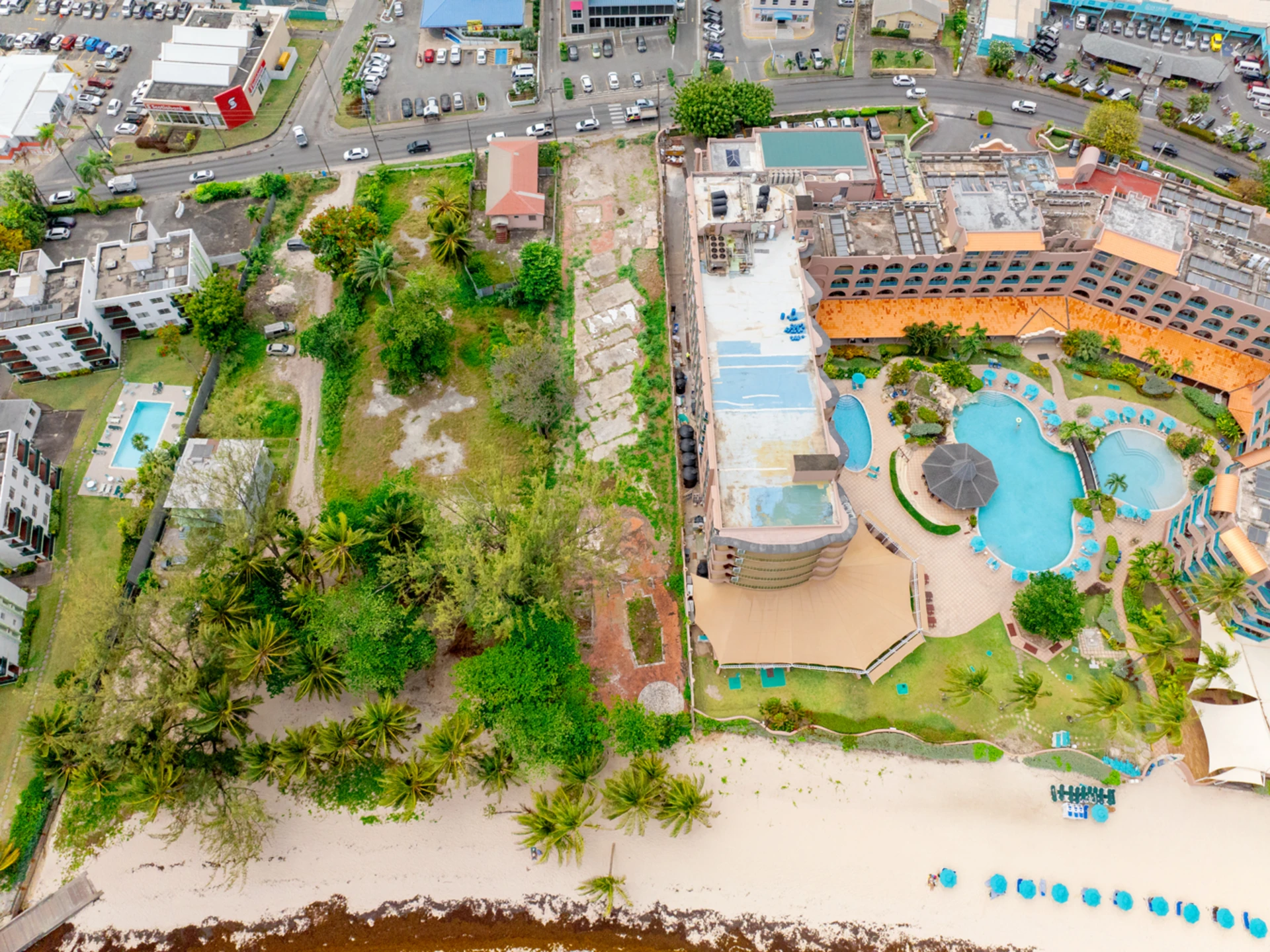 Beach view of site and Accra
