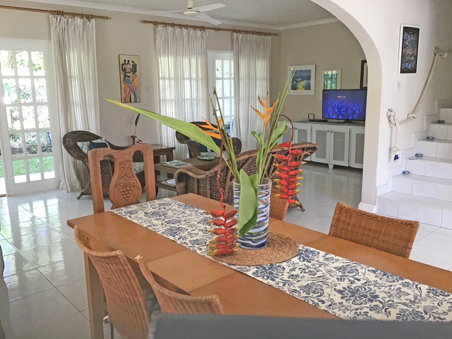 Dining table and sitting room