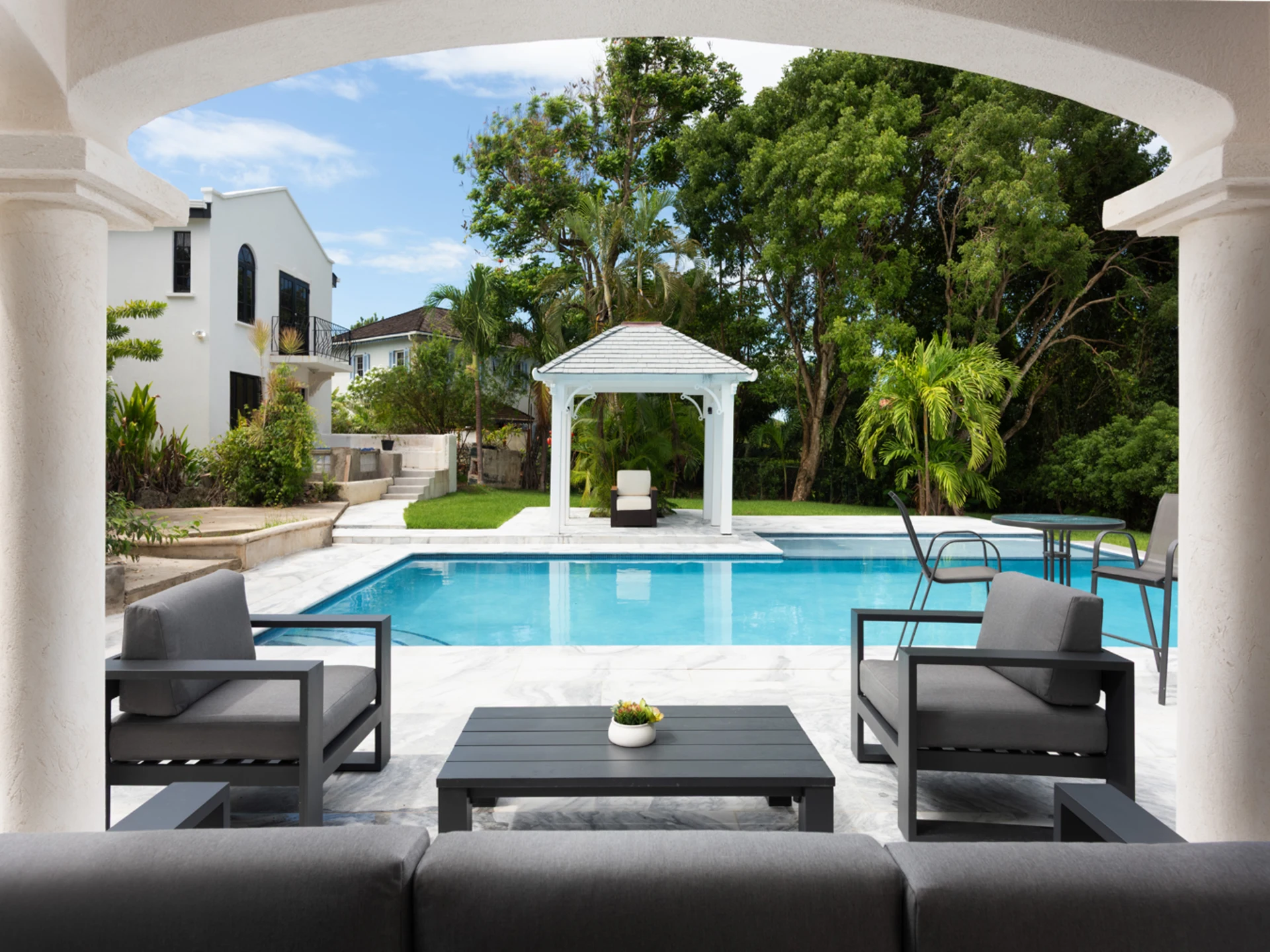 Gorgeous outdoor patio and pool area