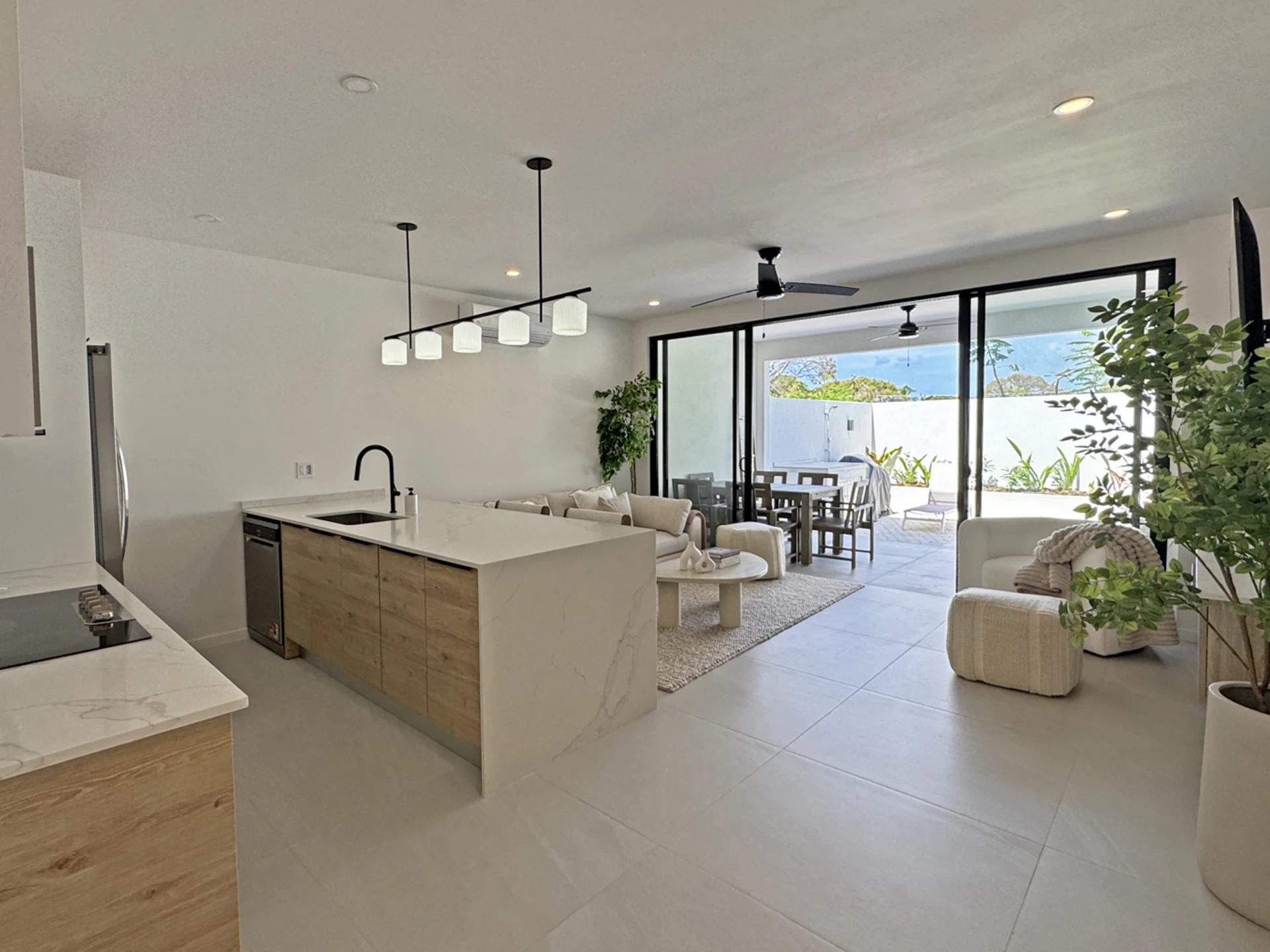 Kitchen and living area