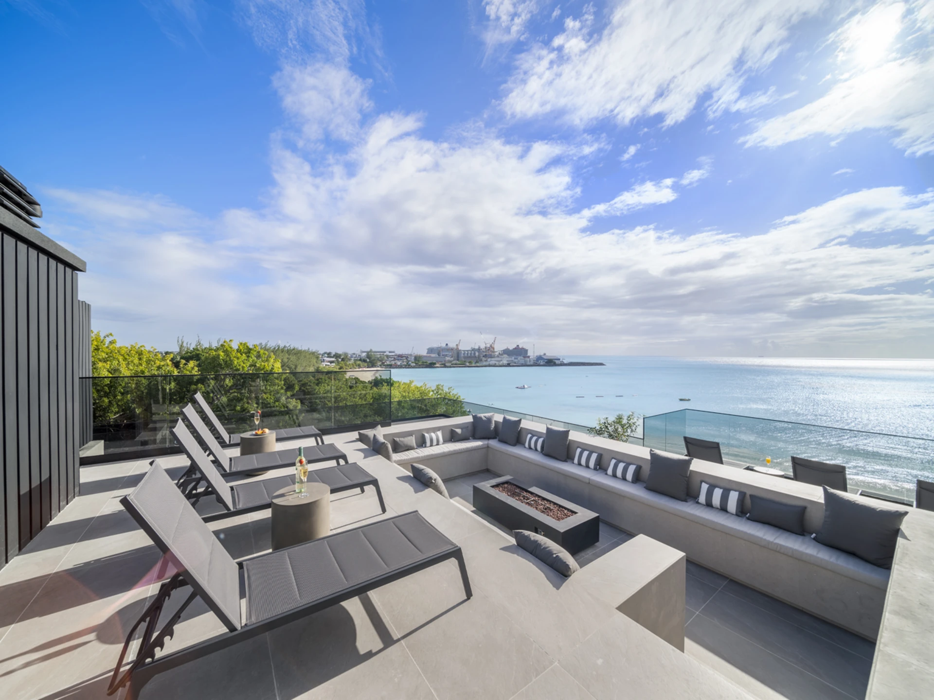 Relax by the fire pit on Rooftop