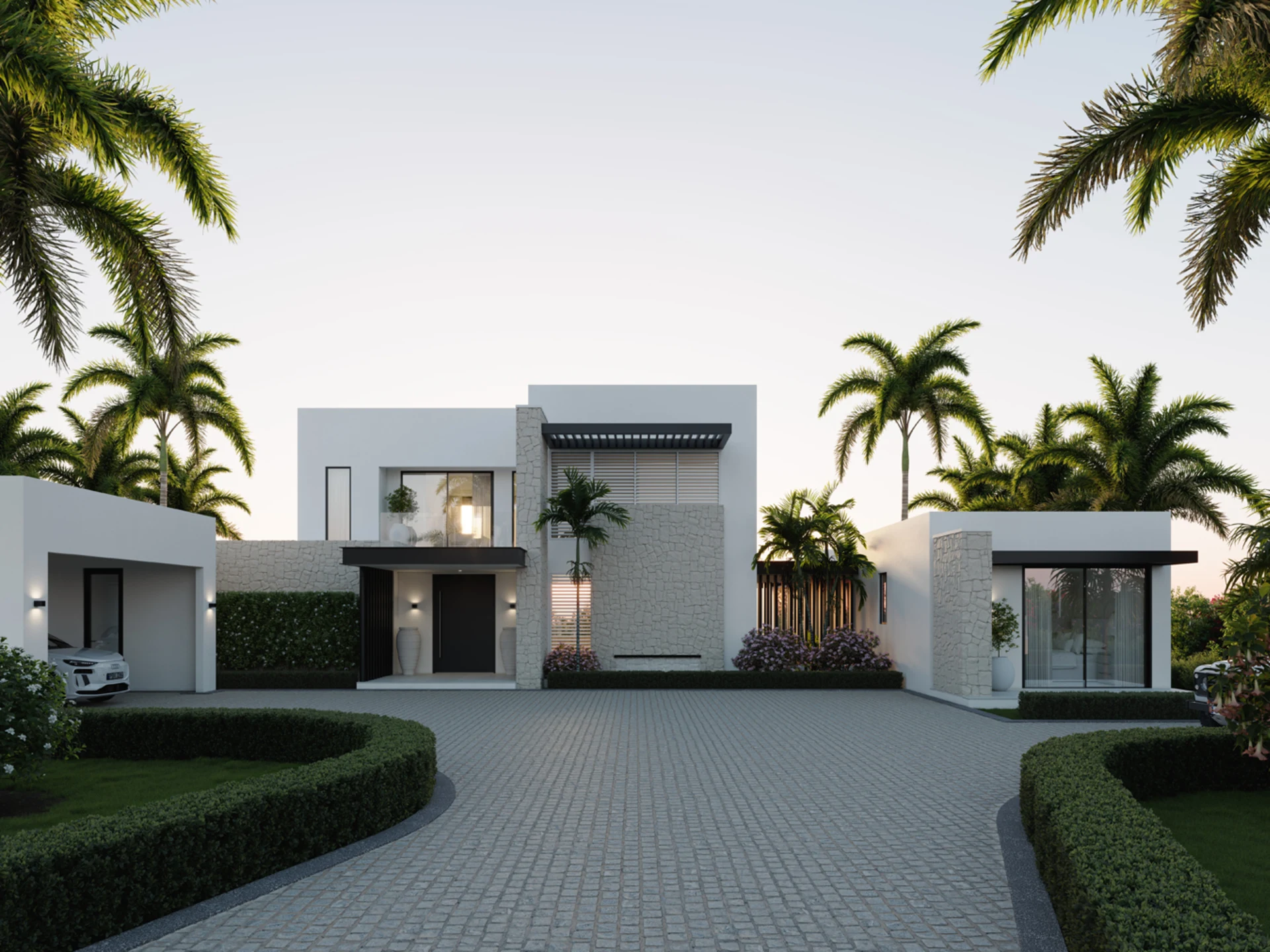 Beautifully Landscaped Driveway