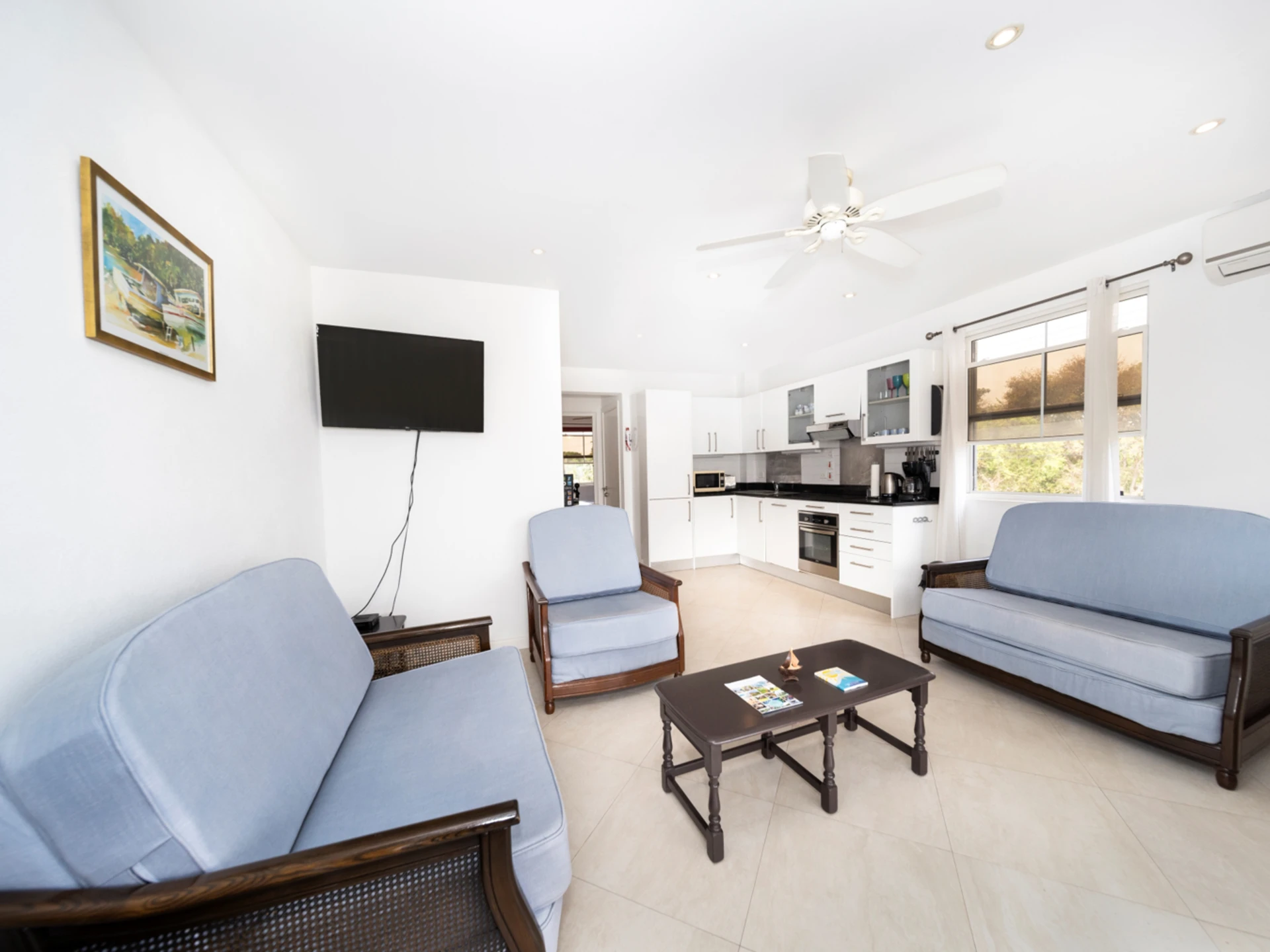 Spacious open-plan living and kitchen room