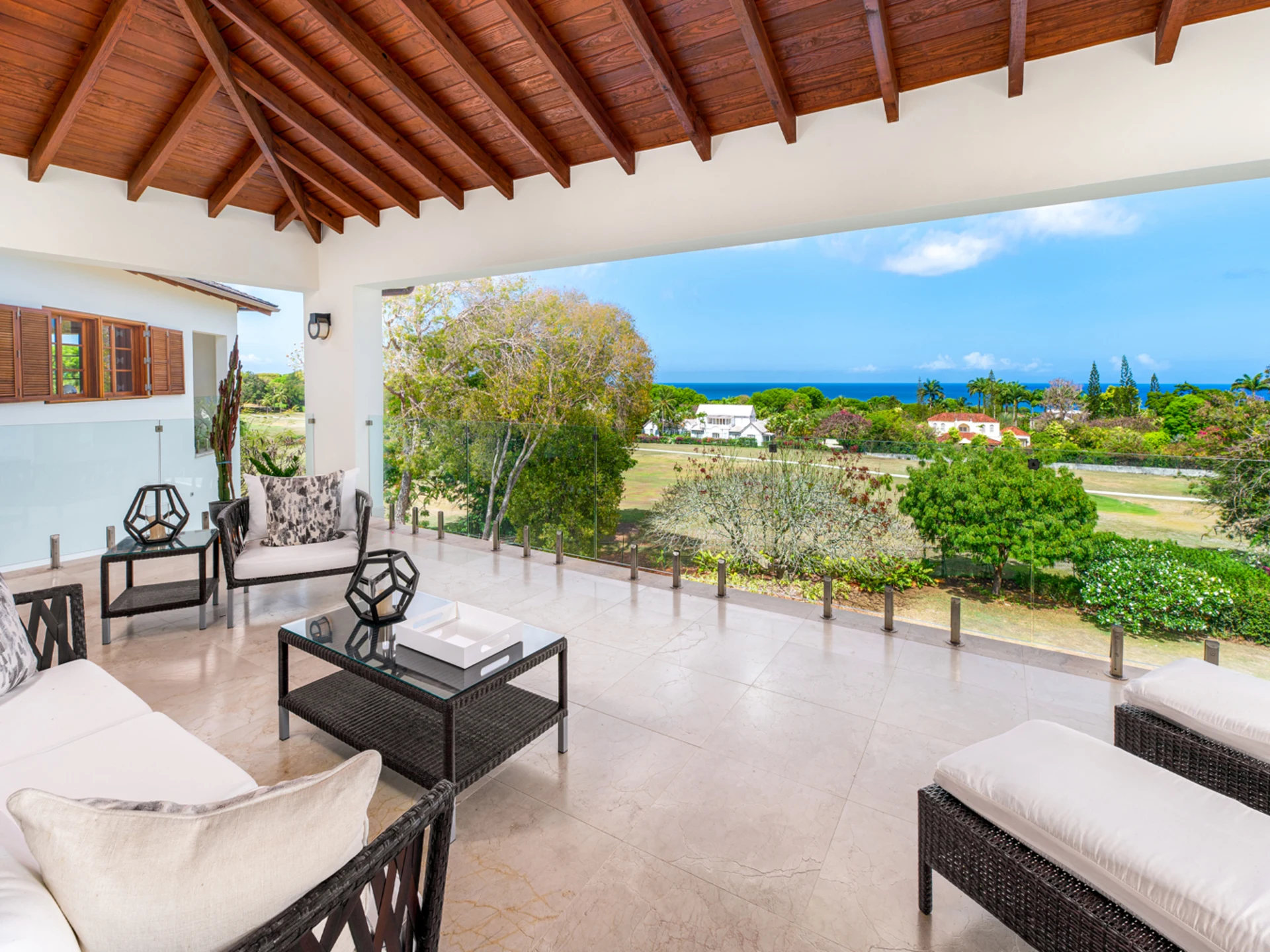 Primary Patio Overlooking Sandy Lane Golf Course and The Caribbean Sea