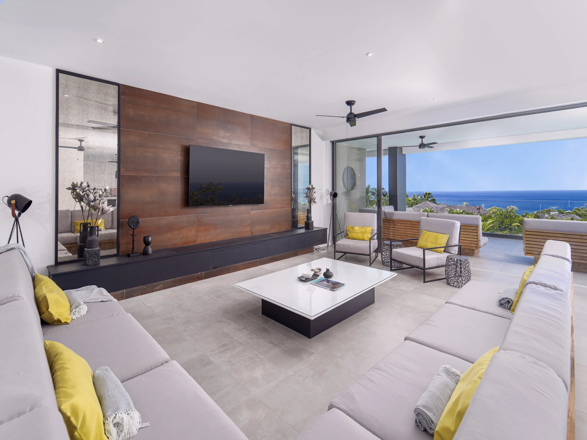 Media room with lovely sea views