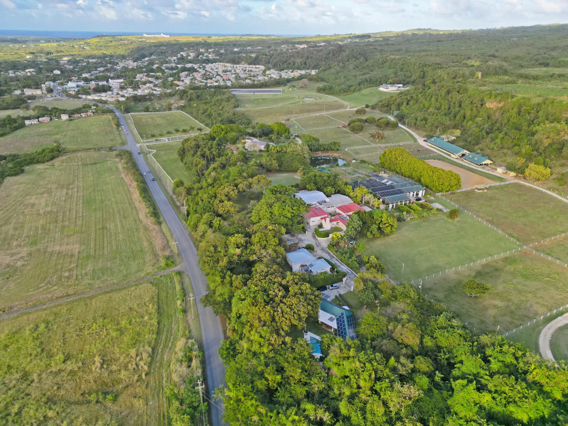 Aerial view facing north