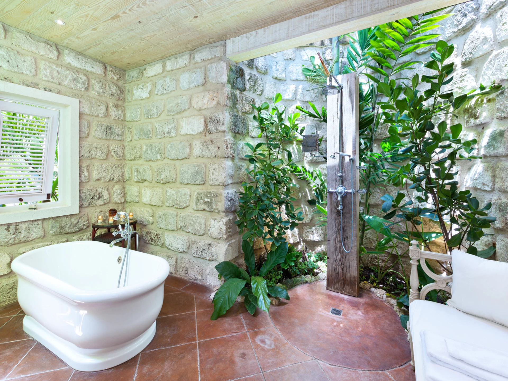 Master bathroom and open air shower