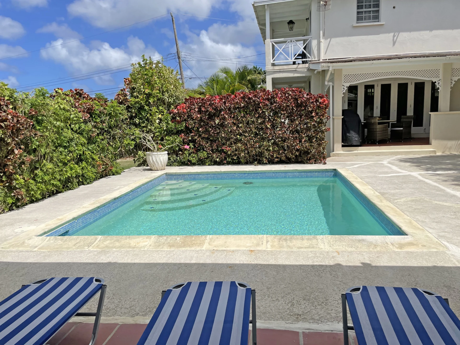 View of house from pool gazebo