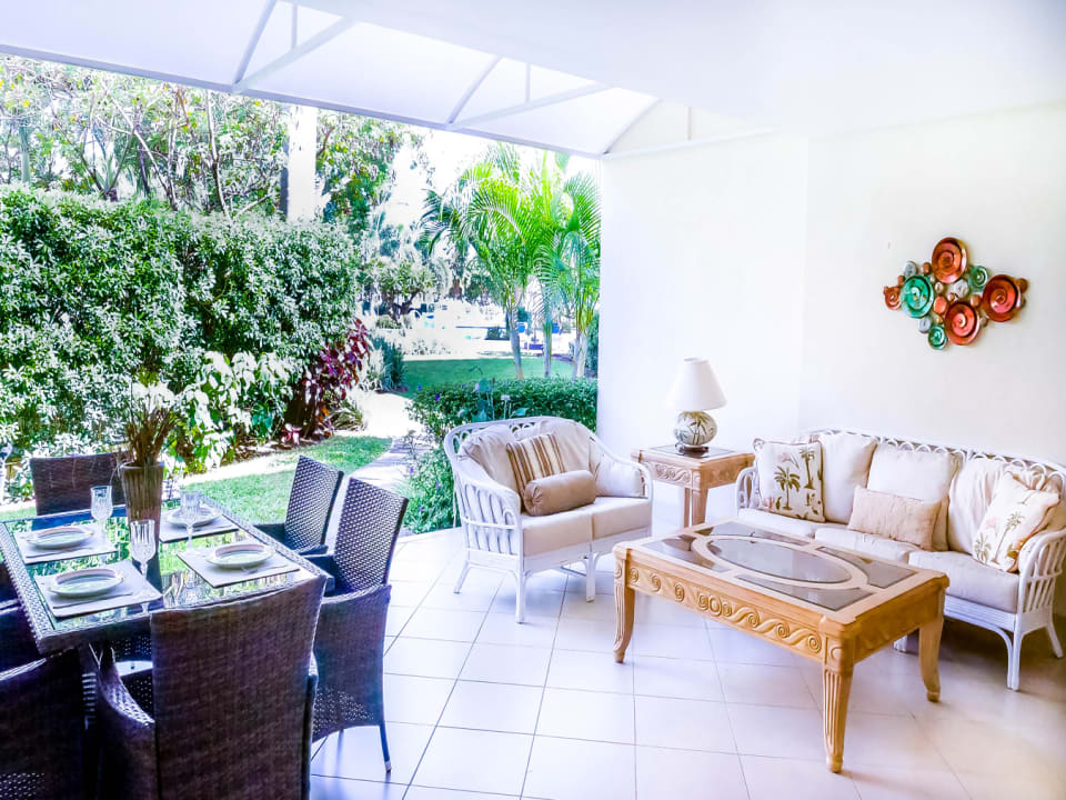 Patio opening onto the Garden