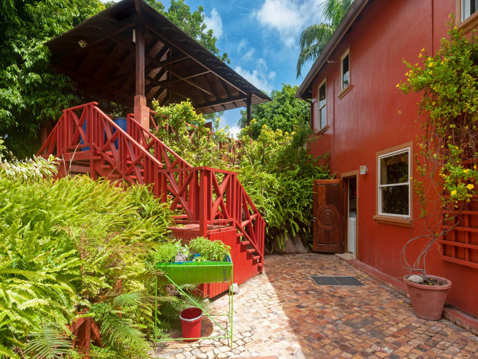 A separate gazebo adjoins the pool area