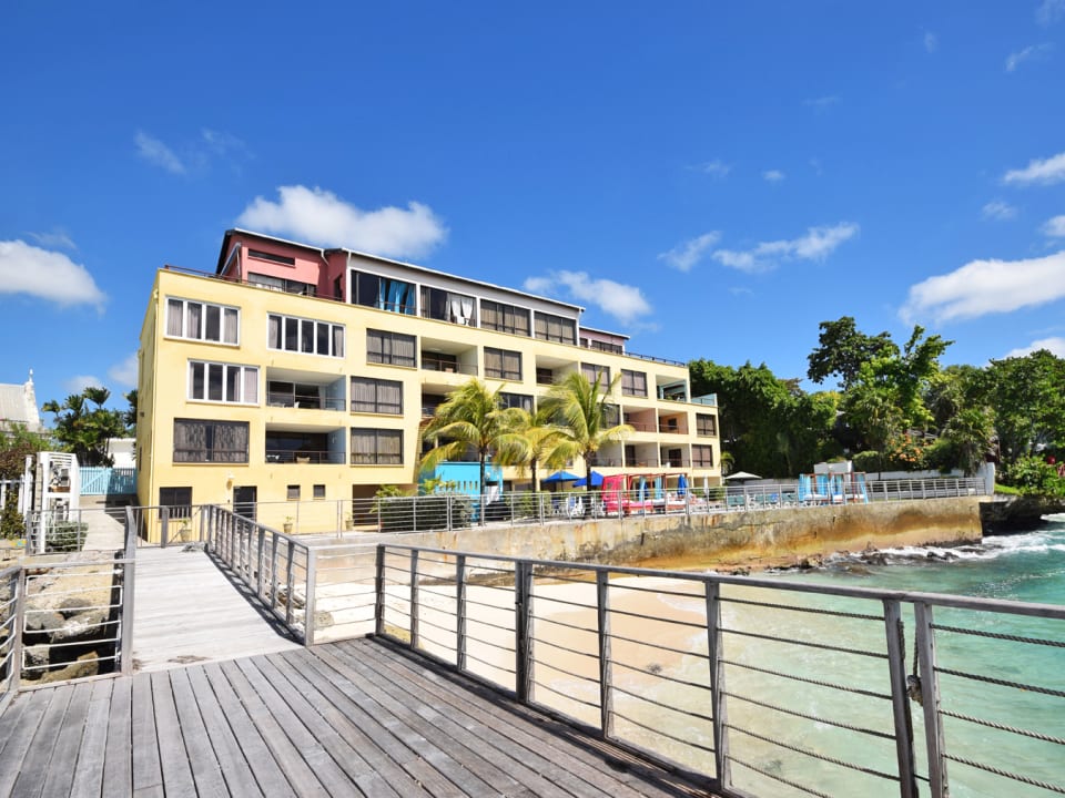 Seaside of Building - Pier and Beach