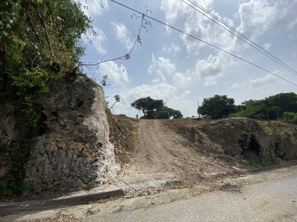 Entrance to lot from main road